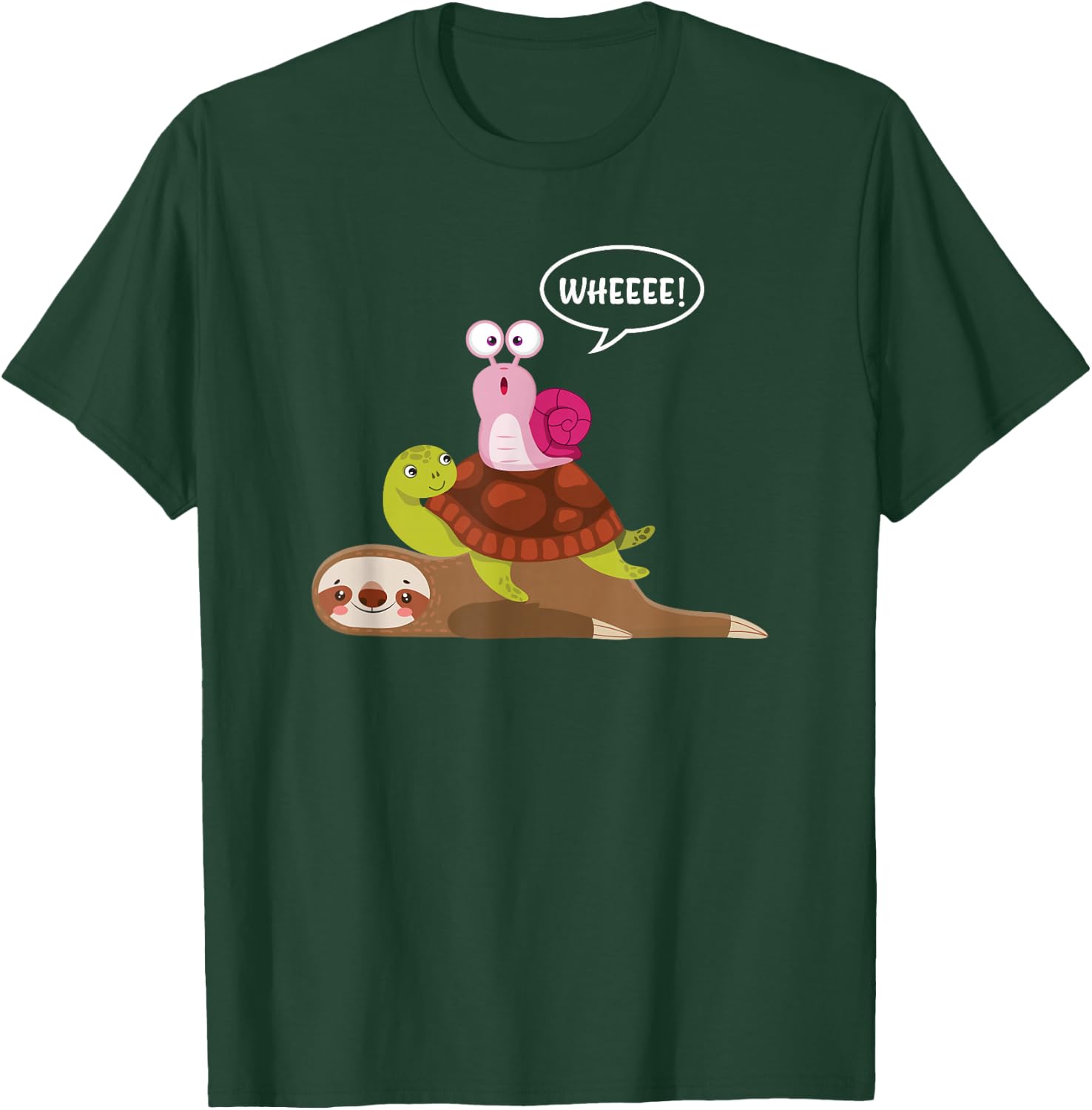 Lazy Animal Snail Turtle Sloth T-Shirt - T-Shirt | Forest