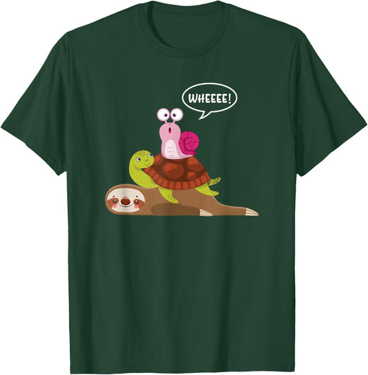 Lazy Animal Snail Turtle Sloth T-Shirt - T-Shirt | Forest