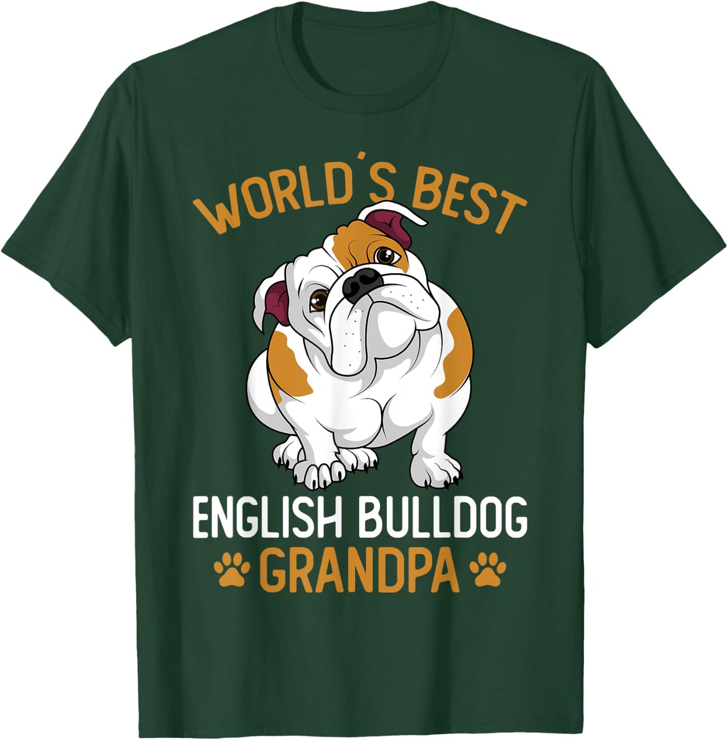 World´s Best English Bulldog Grandpa Dog Owner Funny Men T-Shirt - T-Shirt | Forest