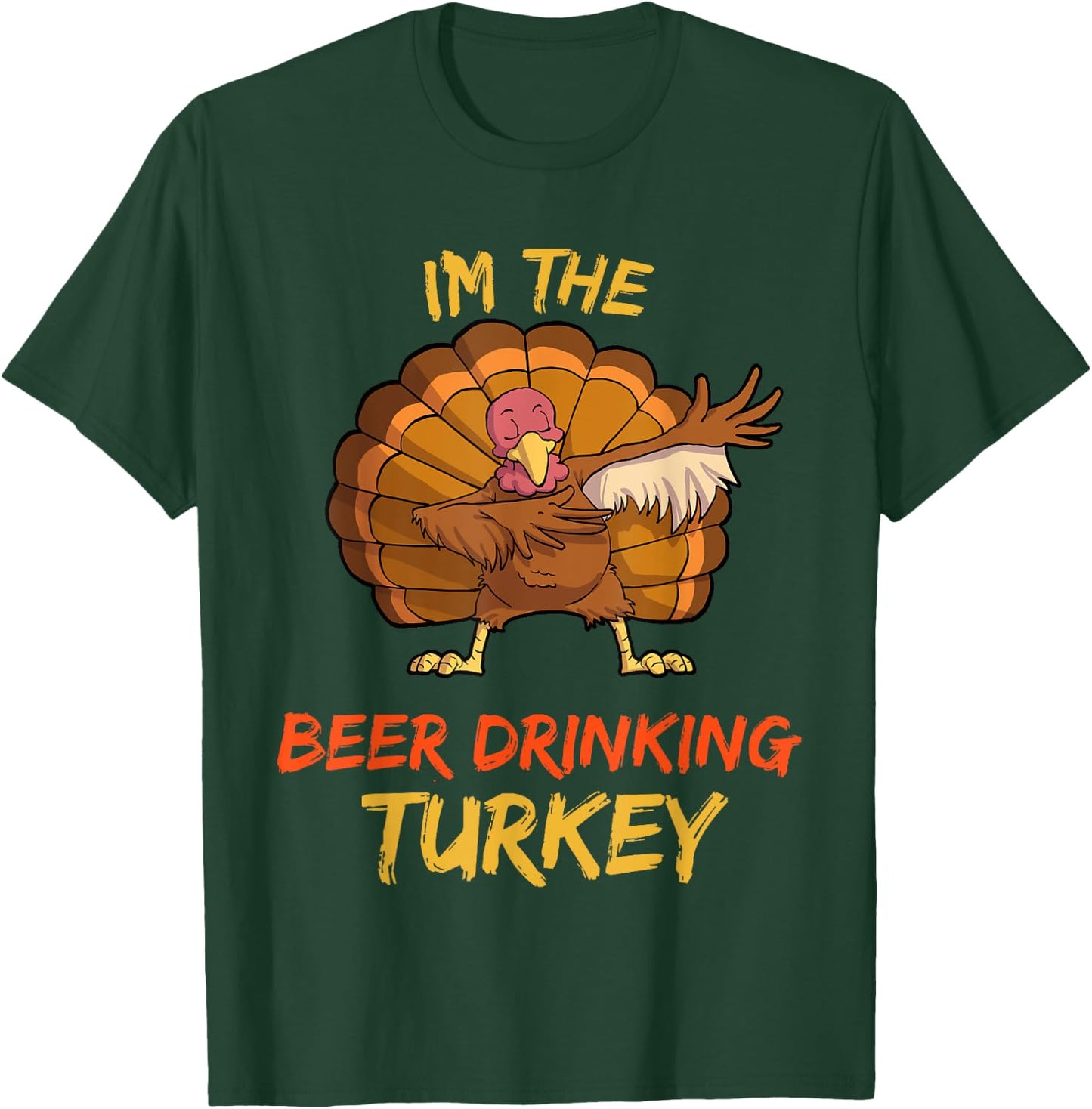 Beer Turkey Matching Family Group Thanksgiving Party PJ T-Shirt - T-Shirt | Forest