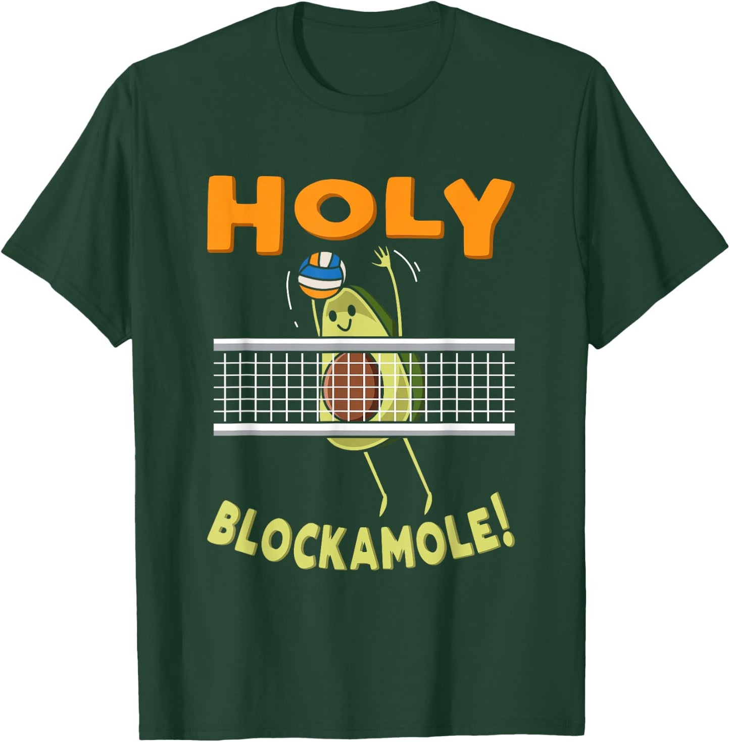 Holy Blockamole Avocado Beach Volleyball Player Vegan Veggie T-Shirt - T-Shirt | Forest