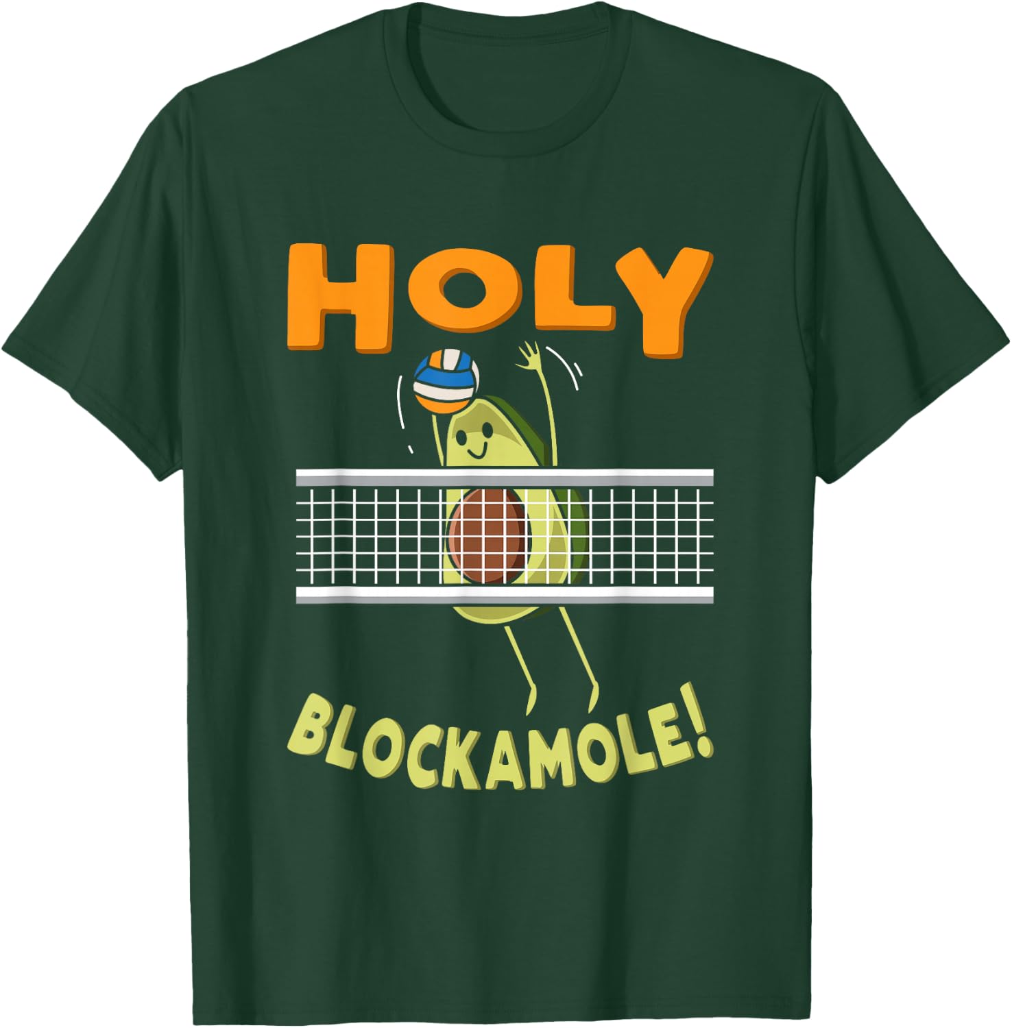 Holy Blockamole Avocado Beach Volleyball Player Vegan Veggie T-Shirt - T-Shirt | Forest