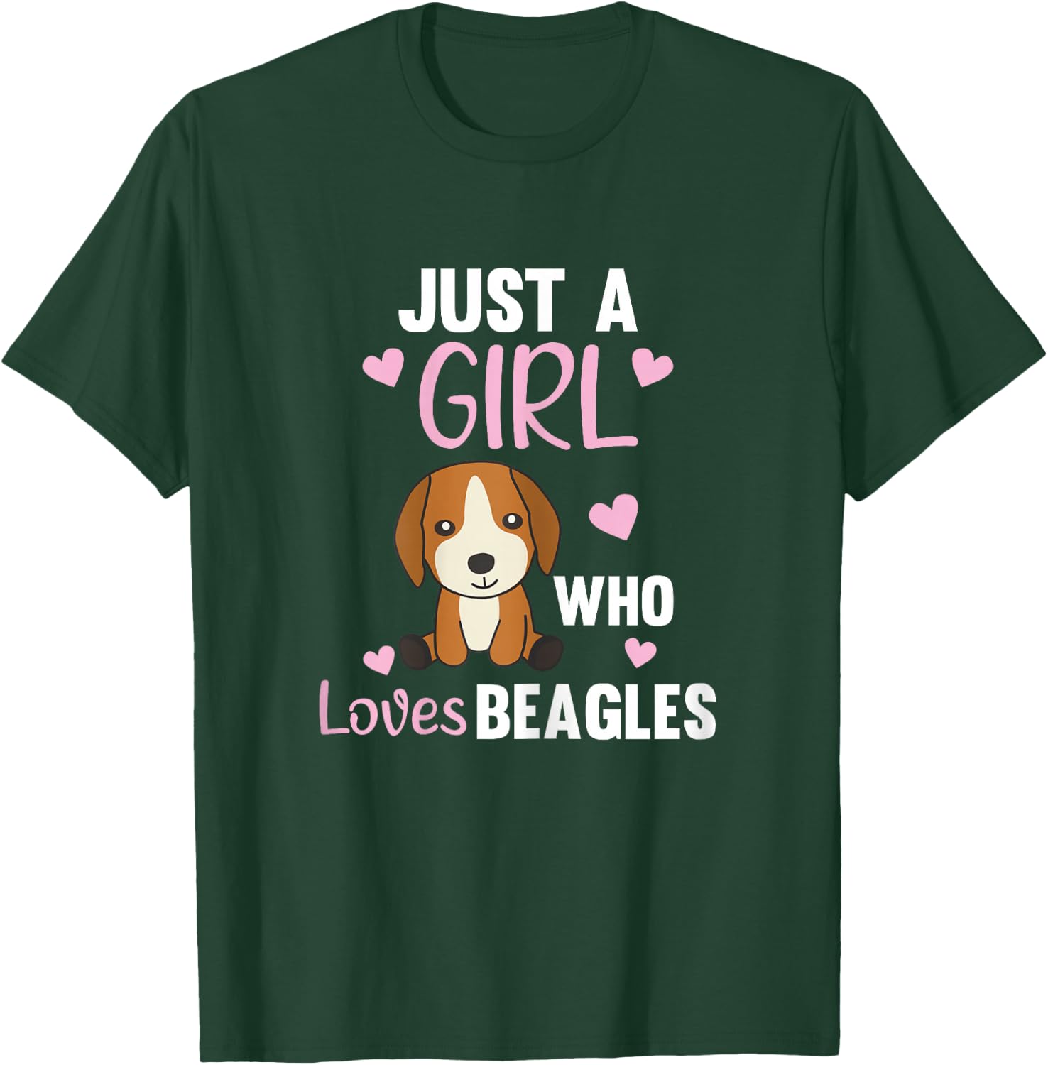 Just A Girl Who Loves Beagles Kawaii Dog Beagle For Girls T-Shirt - T-Shirt | Forest