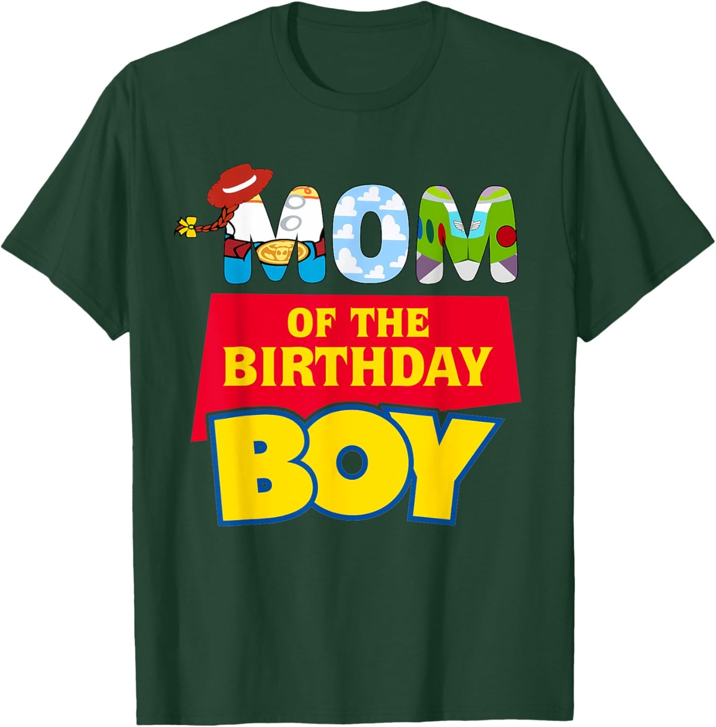 Mom Of The Birthday Boy Funny Story Family Matching Toy T-Shirt - T-Shirt | Forest