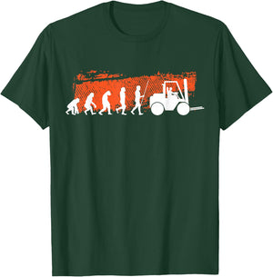 Evolution forklift | Forklift driver warehouse worker T-Shirt - T-Shirt | Forest