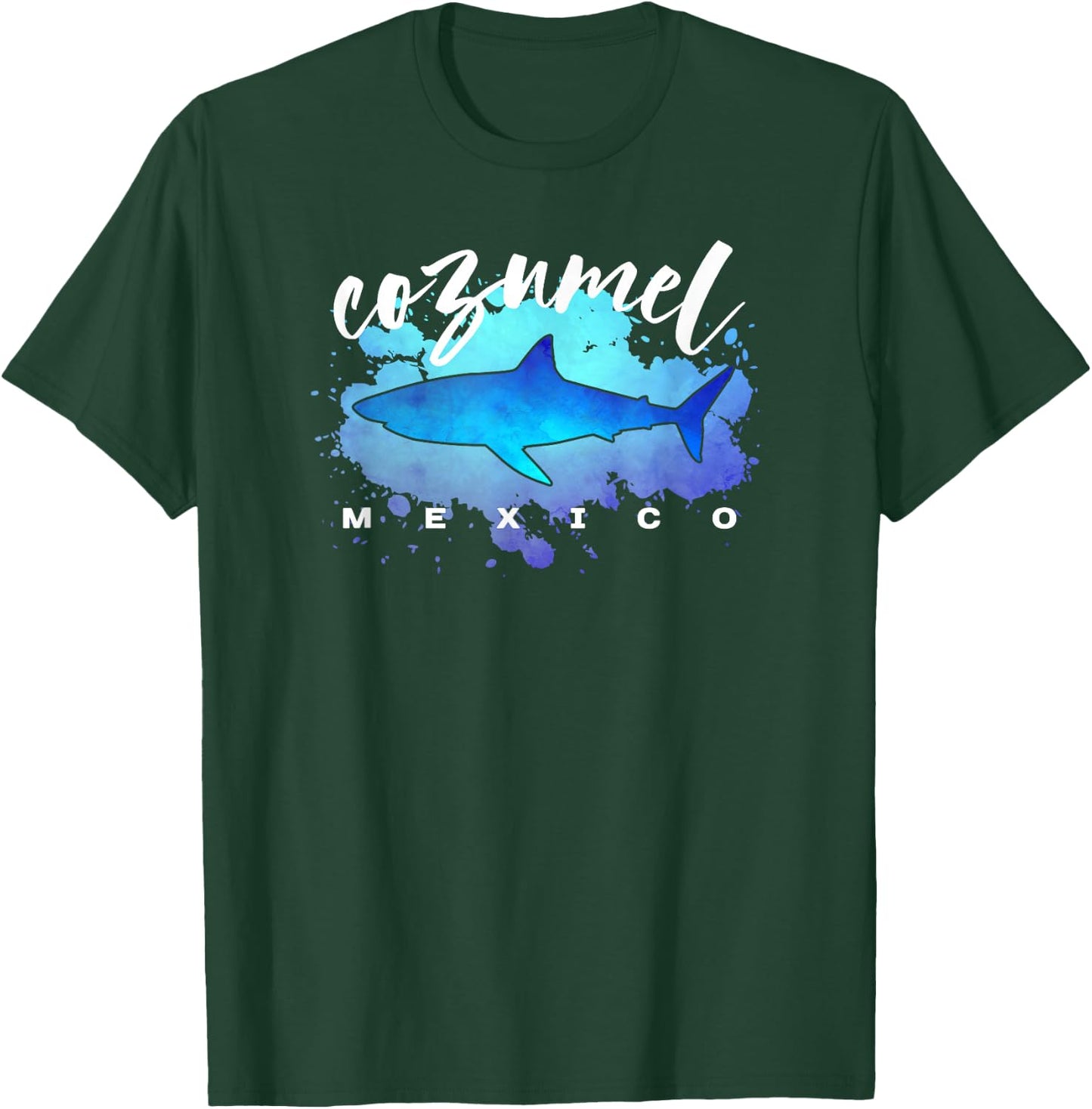 COZUMEL MEXICO Shark Scuba Diver Spring Break Vacation Retro T-Shirt - T-Shirt | Forest