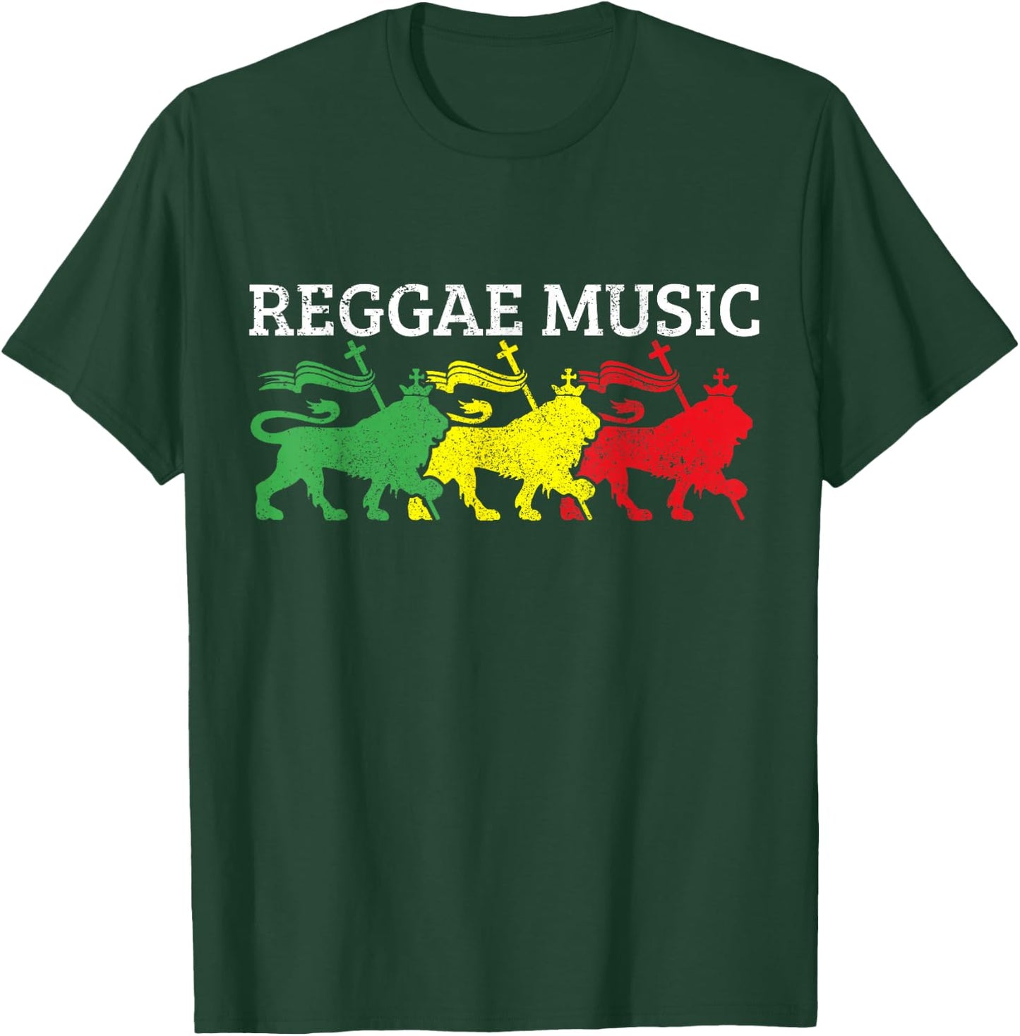 Reggae Music Rastafari Jamaica Lion Of Judah Rasta Gift T-Shirt - T-Shirt | Forest