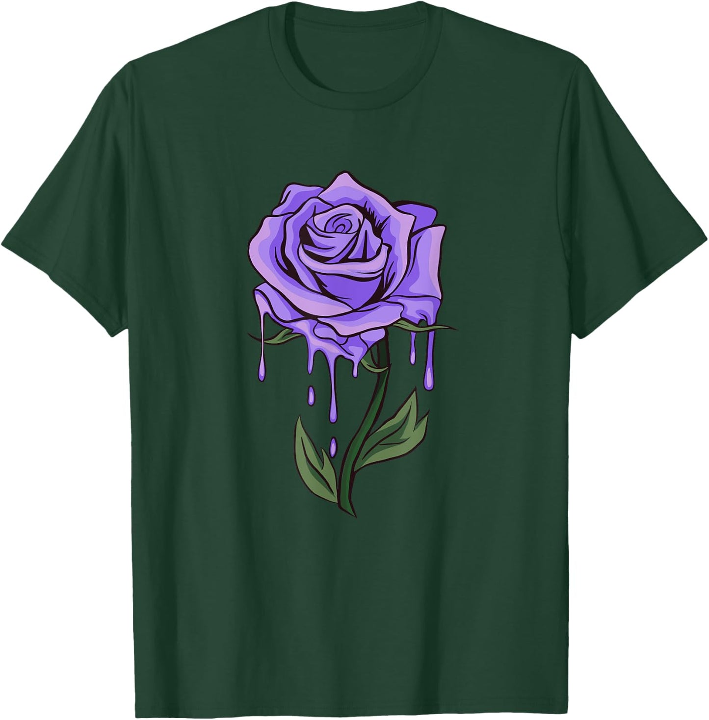 Purple Aesthetic Rose Soft Grunge Pastel Goth Punk Floral T-Shirt - T-Shirt | Forest