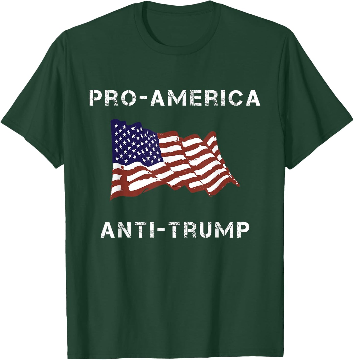 Pro-America Anti-Trump American USA Flag T-Shirt - T-Shirt | Forest