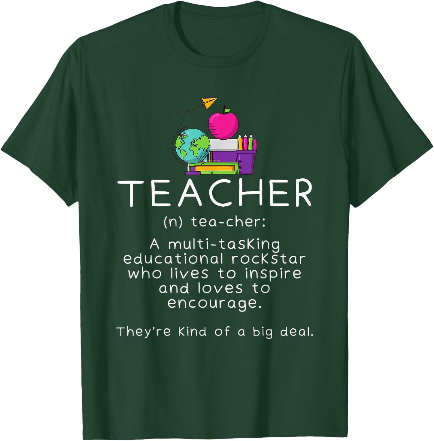 Teacher Definition - Funny Teaching School Teacher T-Shirt - T-Shirt | Forest