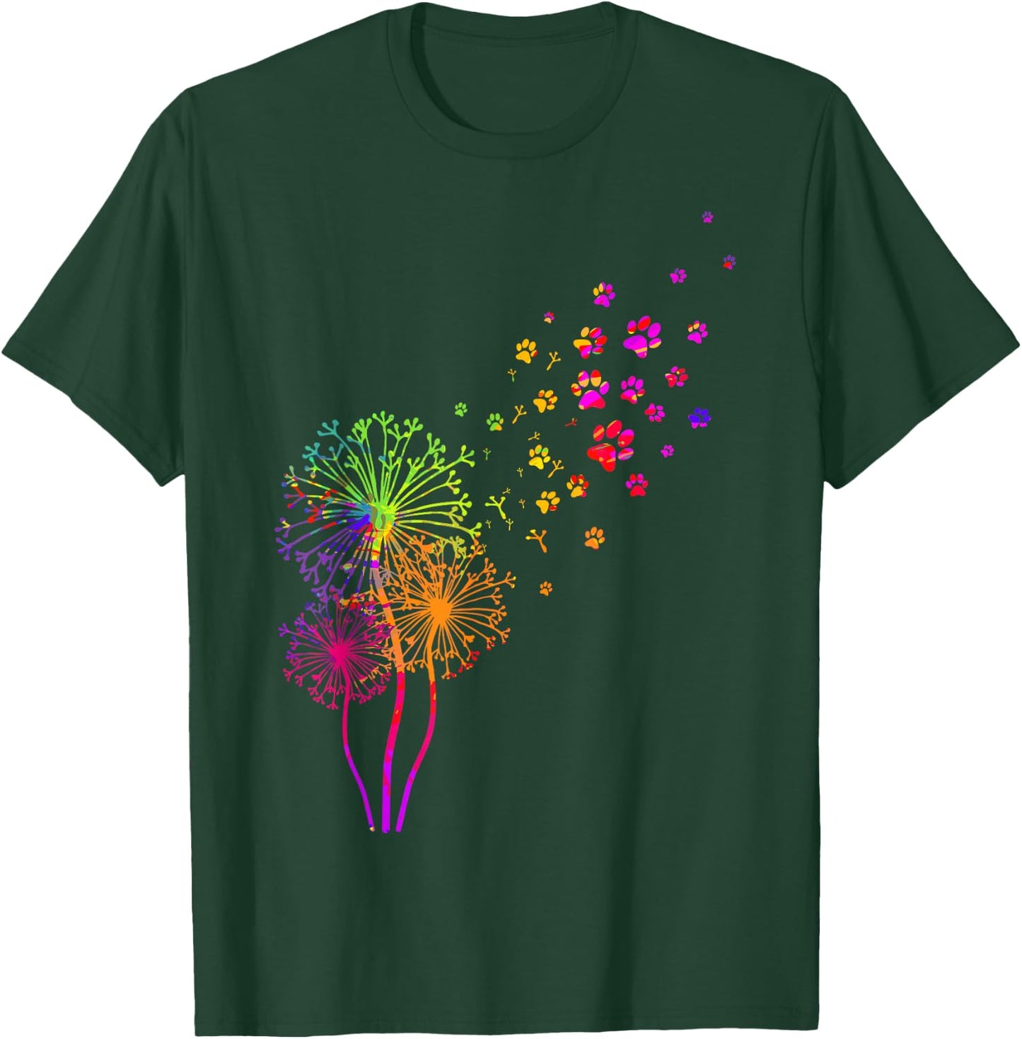Dandelion Paw Print T-Shirt - T-Shirt | Forest