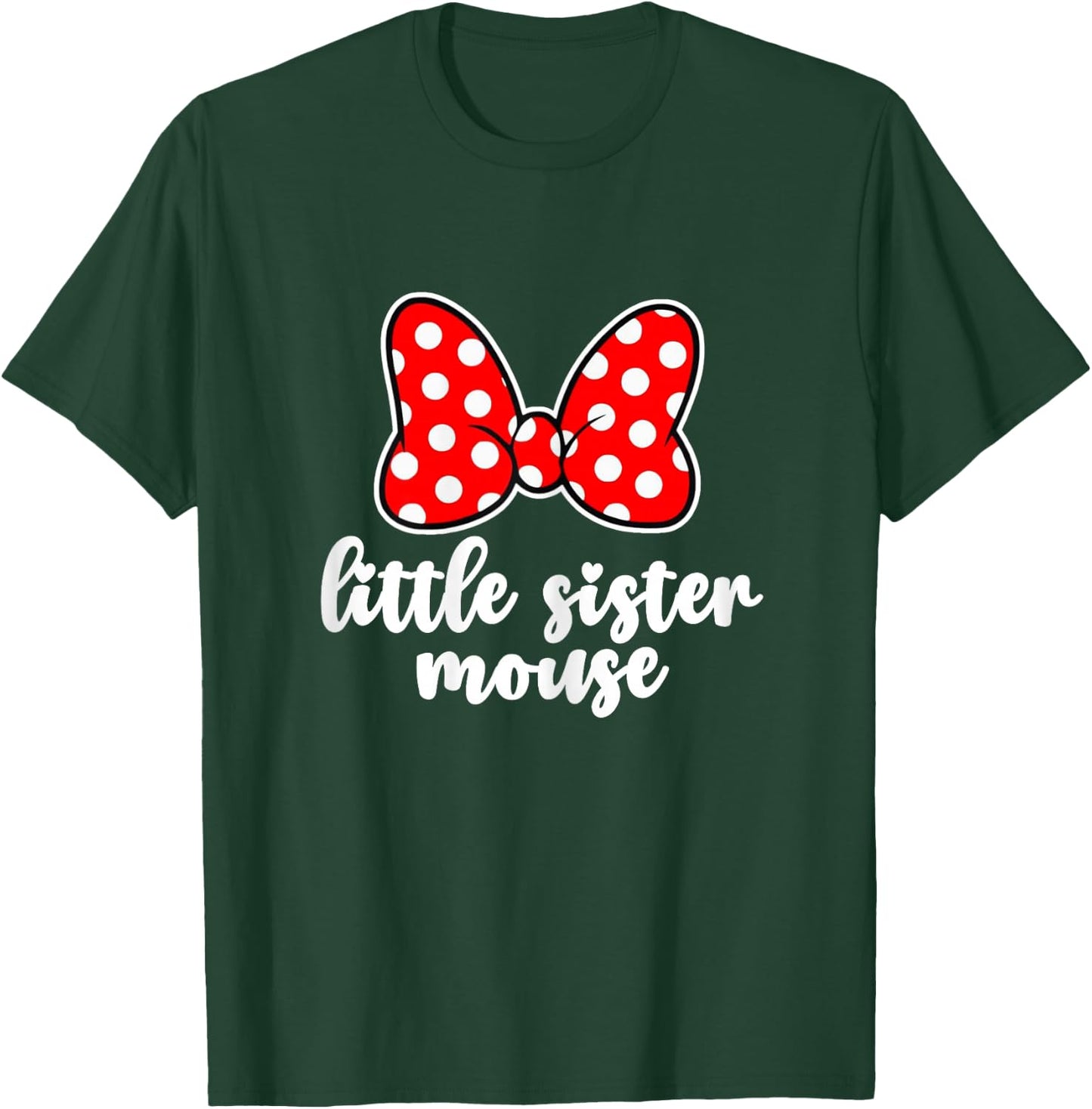 Kids Little Sister Mouse Bow Family Vacation -Youth, Toddler T-Shirt - T-Shirt | Forest