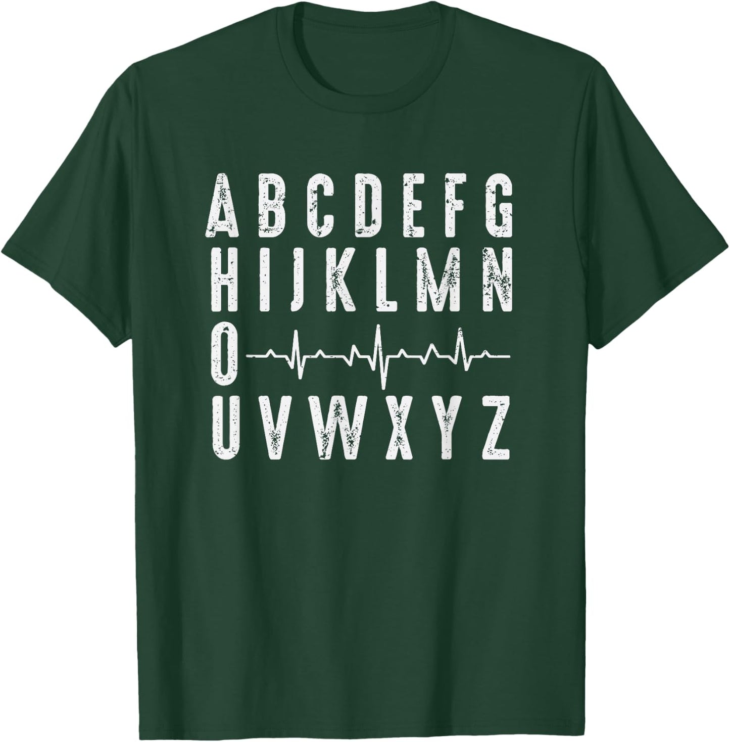 Nurse ABC's Funny PQRST ECG Heart Rhythm T-Shirt - T-Shirt | Forest
