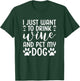 I Just Want To Drink Wine And Pet My Dog Wine Funny Dog T-Shirt - T-Shirt | Forest