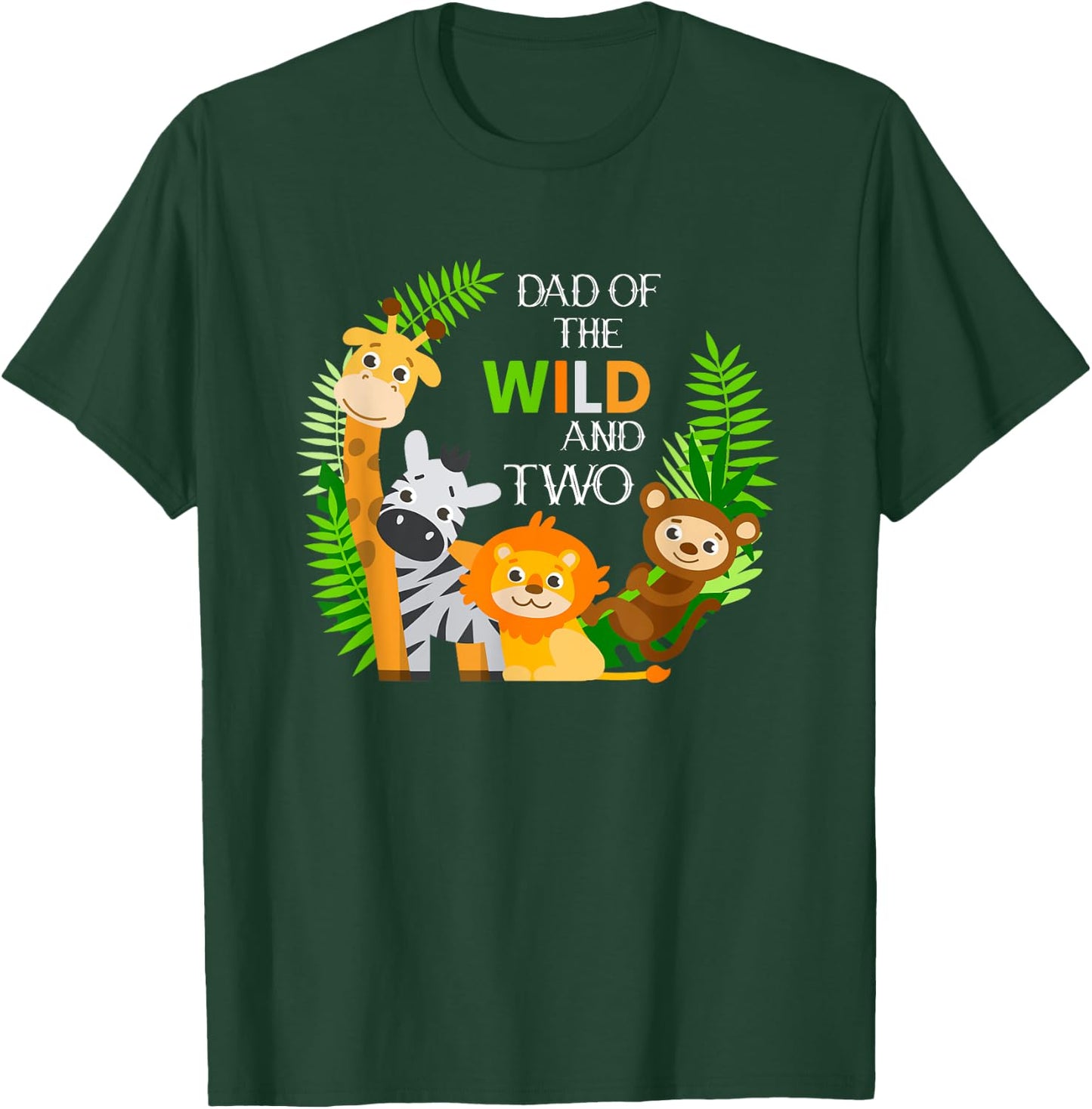 Dad Of The Wild And Two Zoo Theme Bday Party Cute Zoo Staff T-Shirt - T-Shirt | Forest