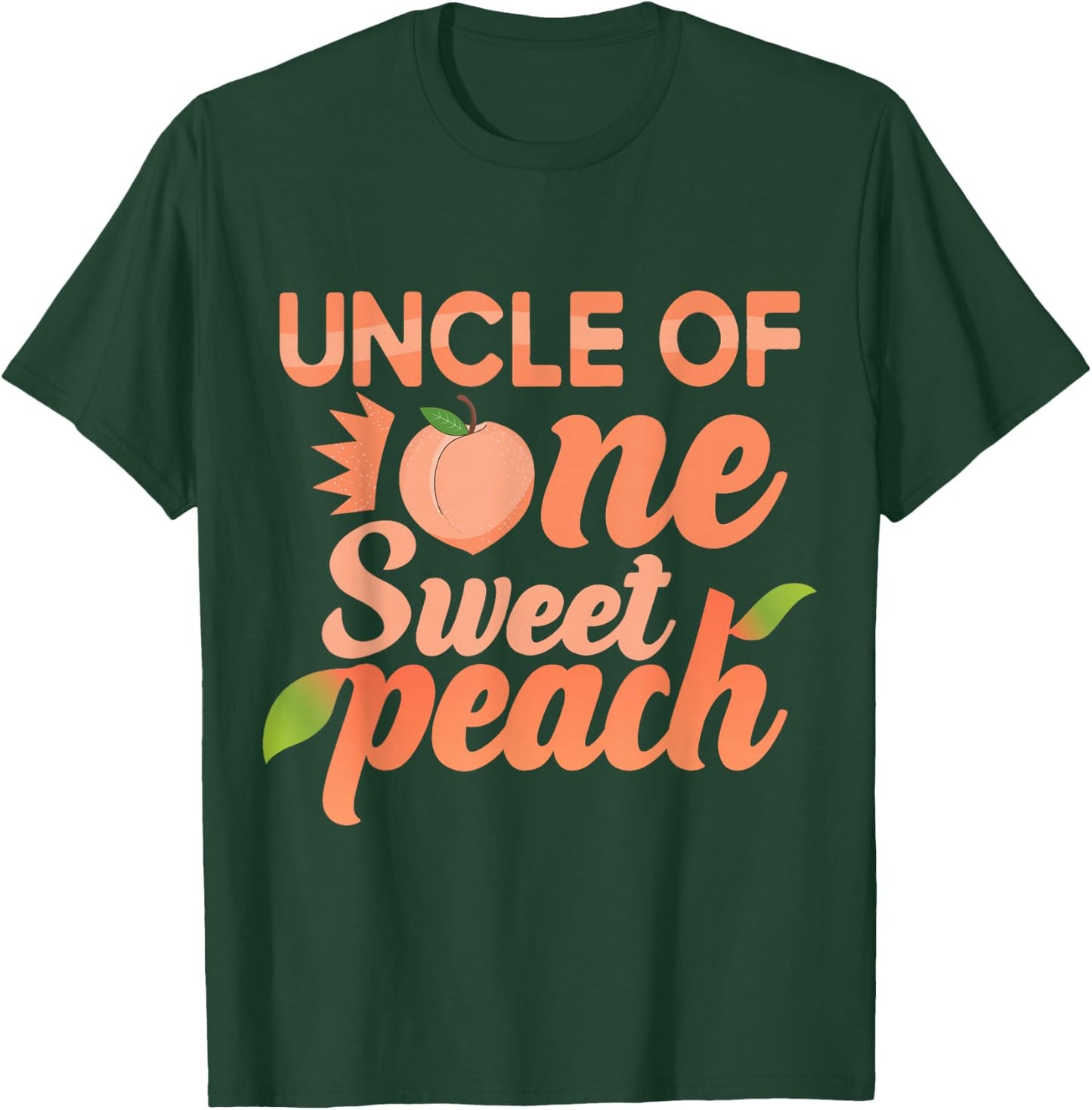 Uncle First Birthday One Sweet Peach Bday Family Matching T-Shirt - T-Shirt | Forest