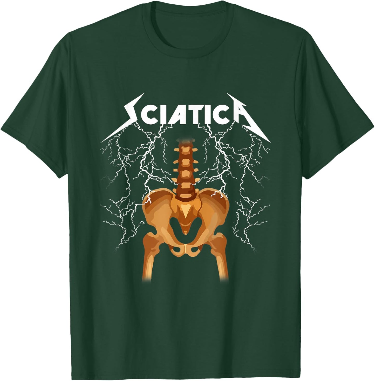 Sciatica Skeleton Nerve Rock Humour T-Shirt - T-Shirt | Forest