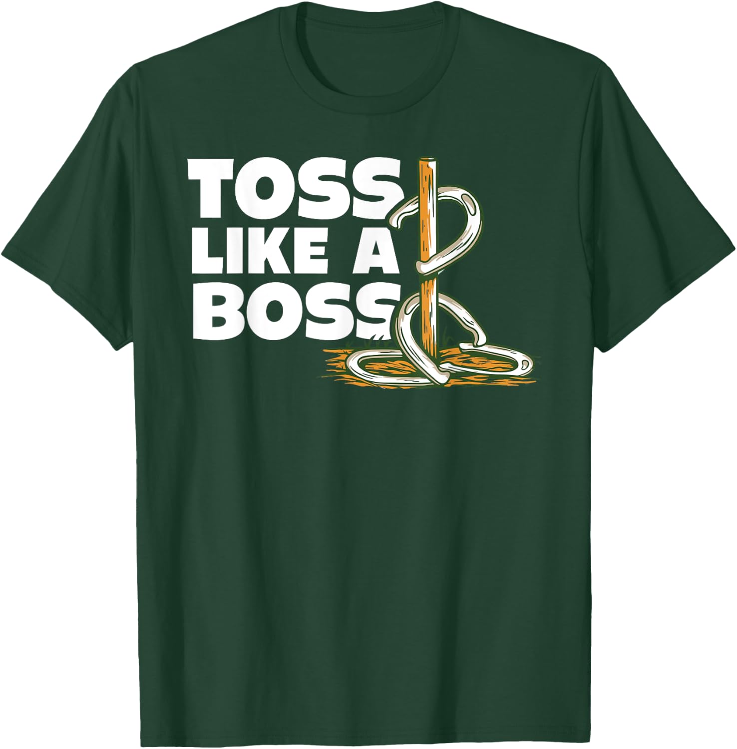 Horseshoe pitching toss like boss horseshoe throwing design T-Shirt - T-Shirt | Forest