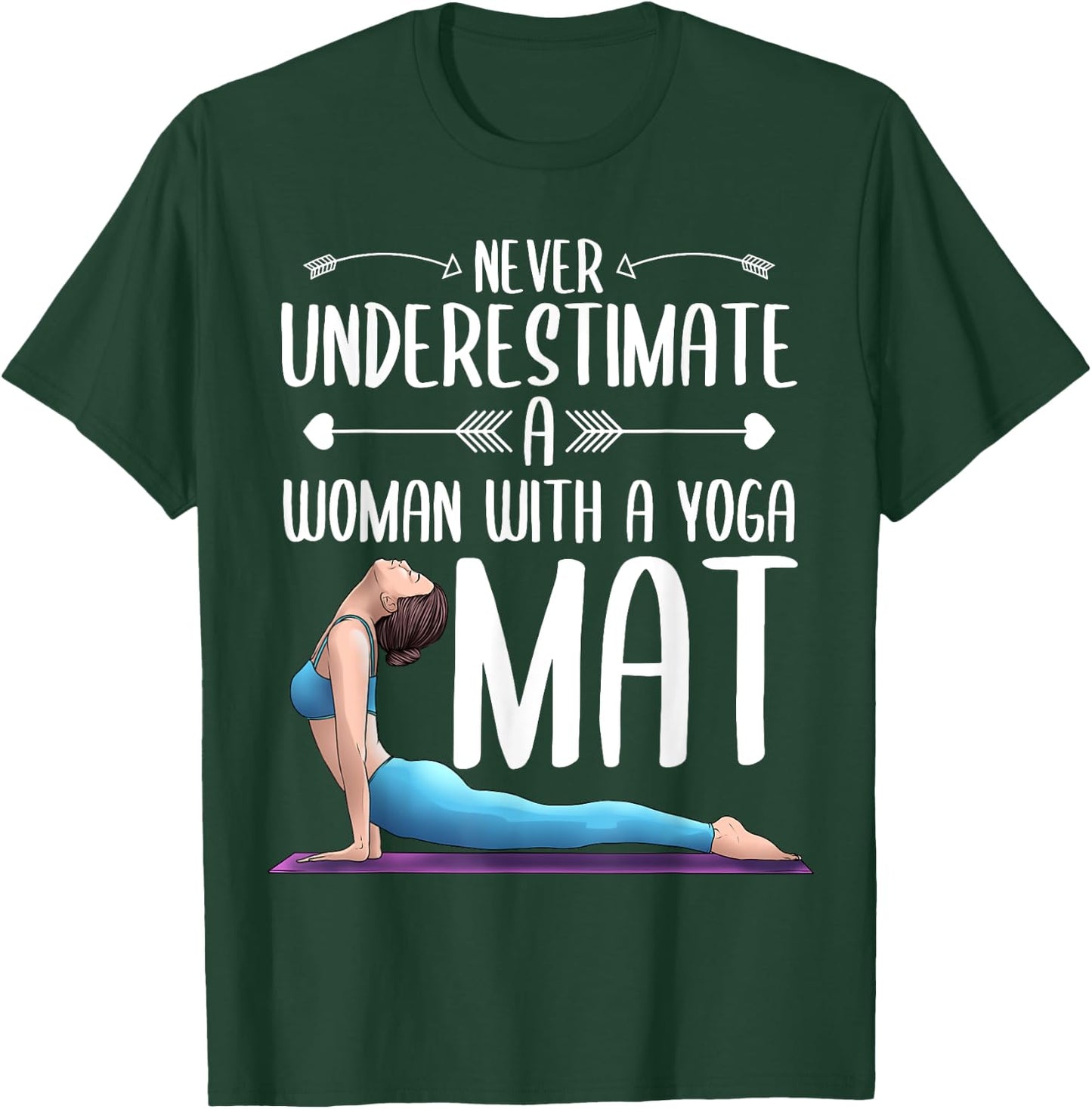 Funny Yoga Gift Women Exercise Mat Lover Fitness Girls Teens T-Shirt - T-Shirt | Forest