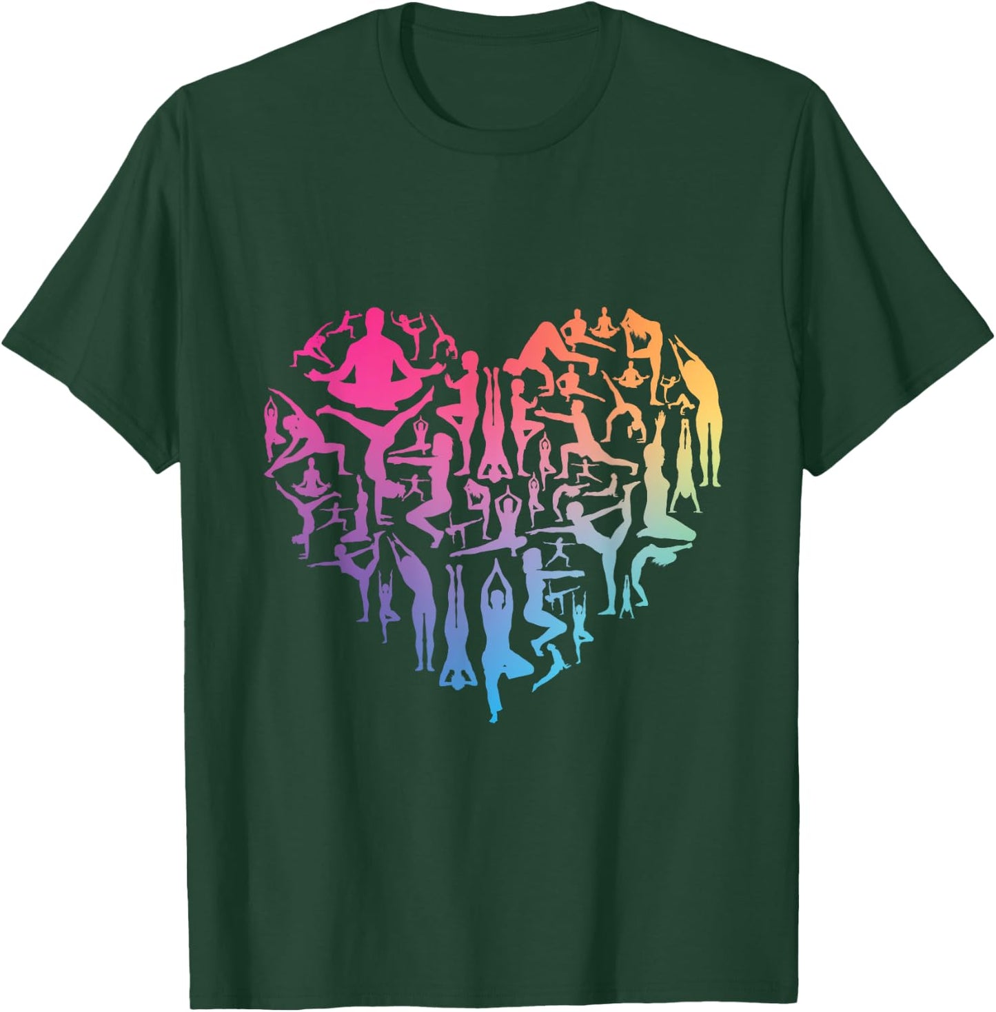 Love Yoga heart meditation pose men girl women Zen Spiritual T-Shirt - T-Shirt | Forest