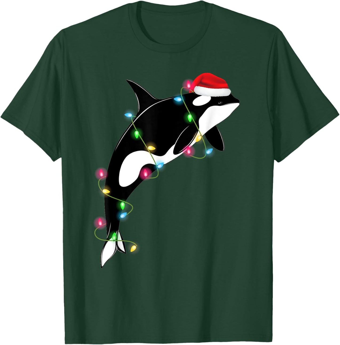Funny Orca Killer Whale Santa Hat Christmas Sea Animals T-Shirt - T-Shirt | Forest