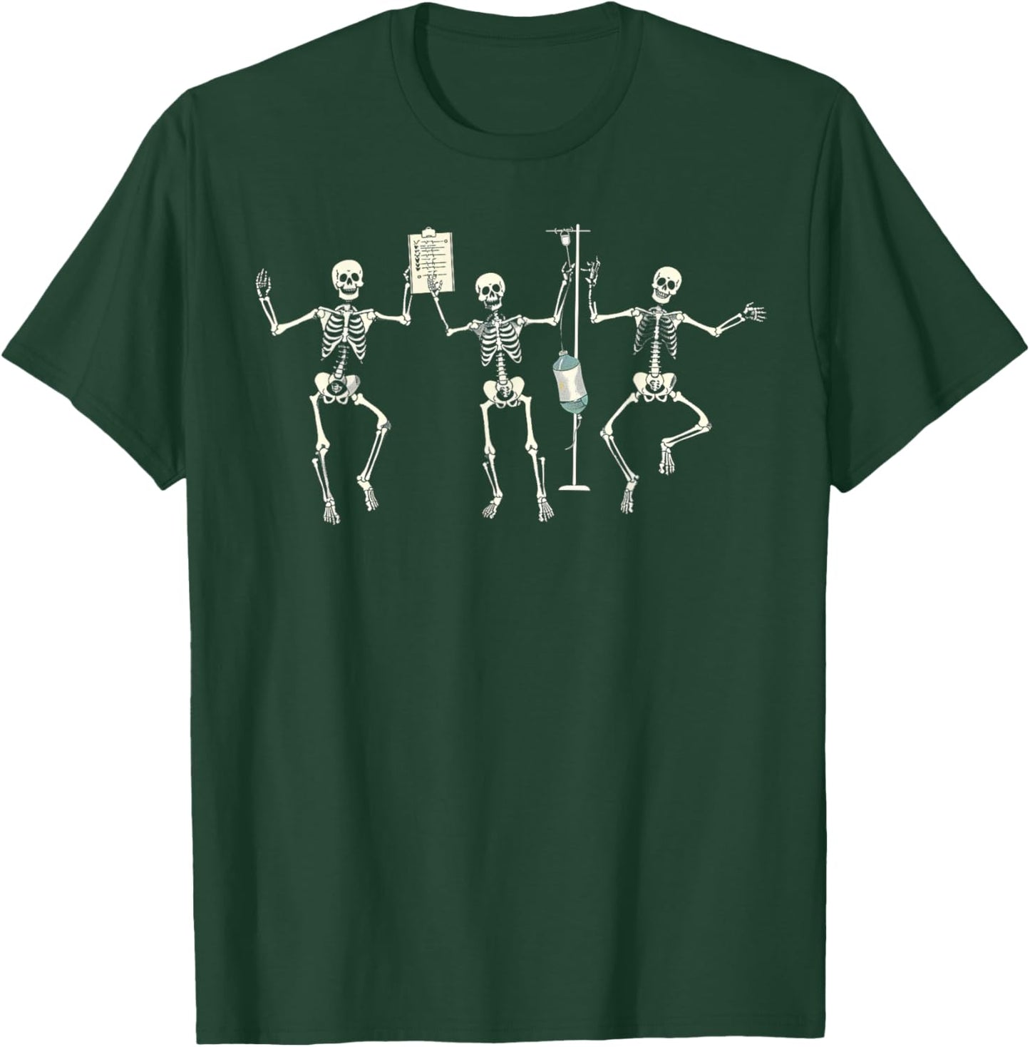 Funny Nurse Skeleton Halloween Healthcare Crew Skeleton T-Shirt - T-Shirt | Forest