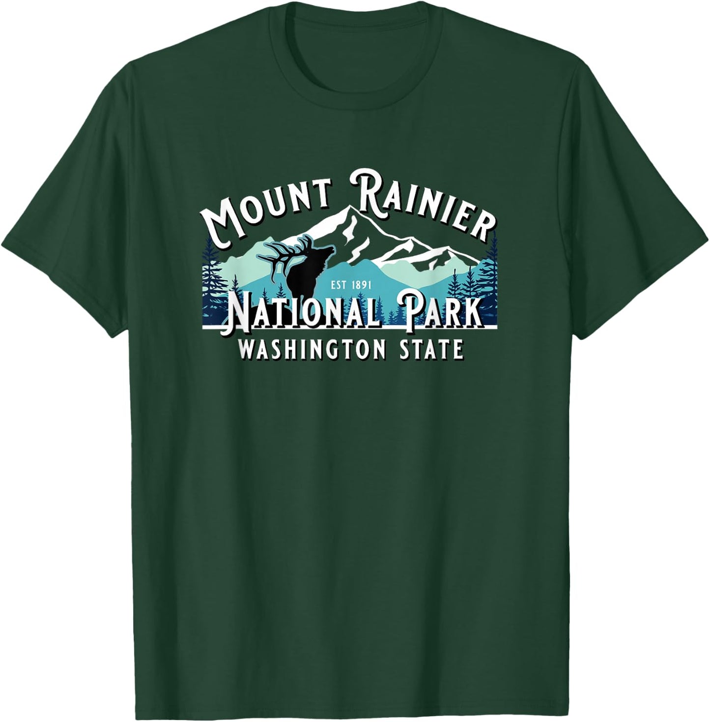 Vintage Mount Rainier National Park Washington Souvenir T-Shirt - T-Shirt | Forest