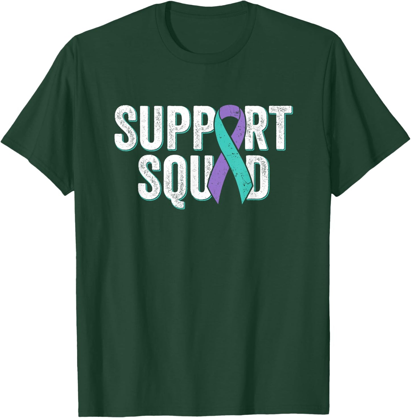 Suicide Prevention Support Squad - Teal Purple Awareness T-Shirt - T-Shirt | Forest