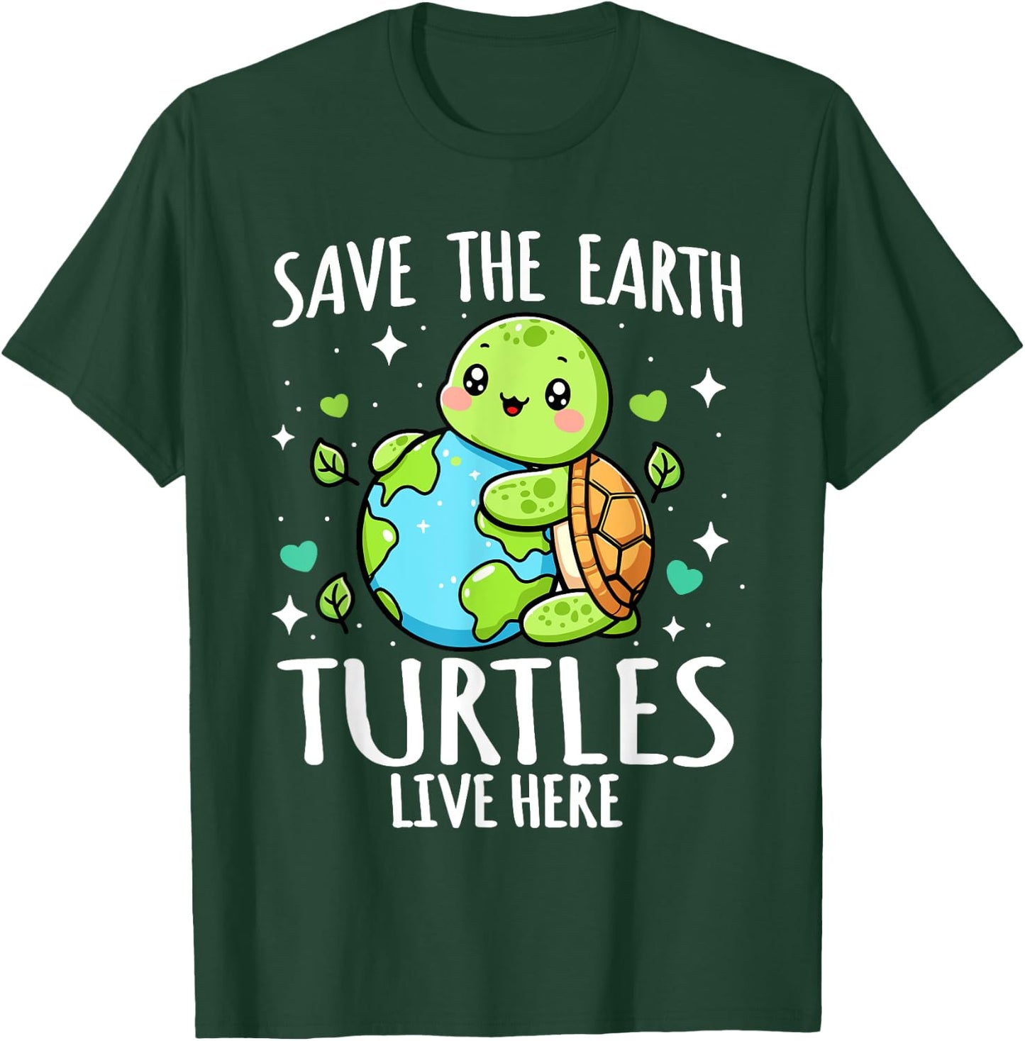 Save Earth Turtle Design - Funny Animal Earth Day T-Shirt - T-Shirt | Forest
