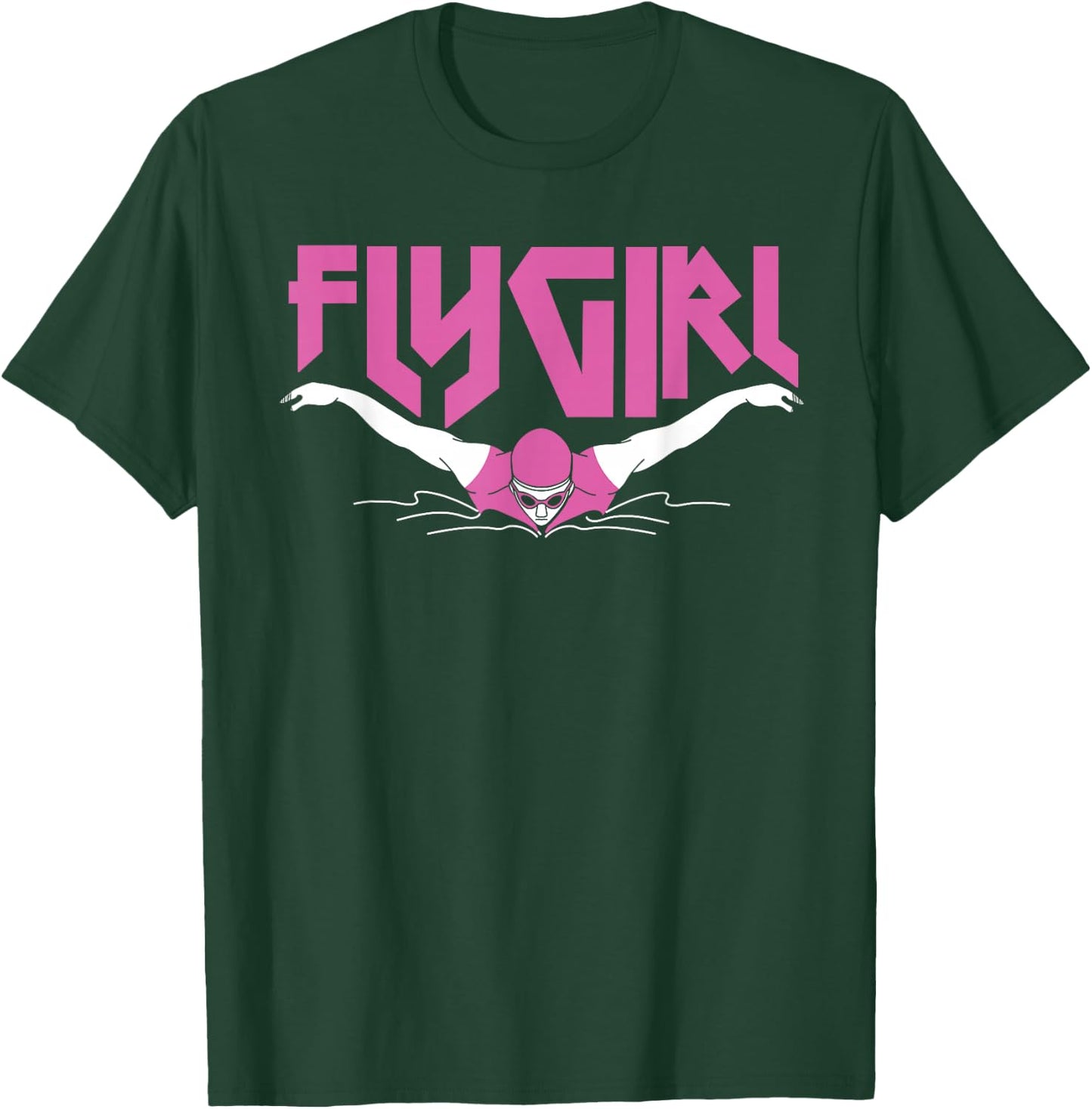 Swimmer Swim Fly Girl Butterfly Swimming 80'S Vaporwave T-Shirt - T-Shirt | Forest