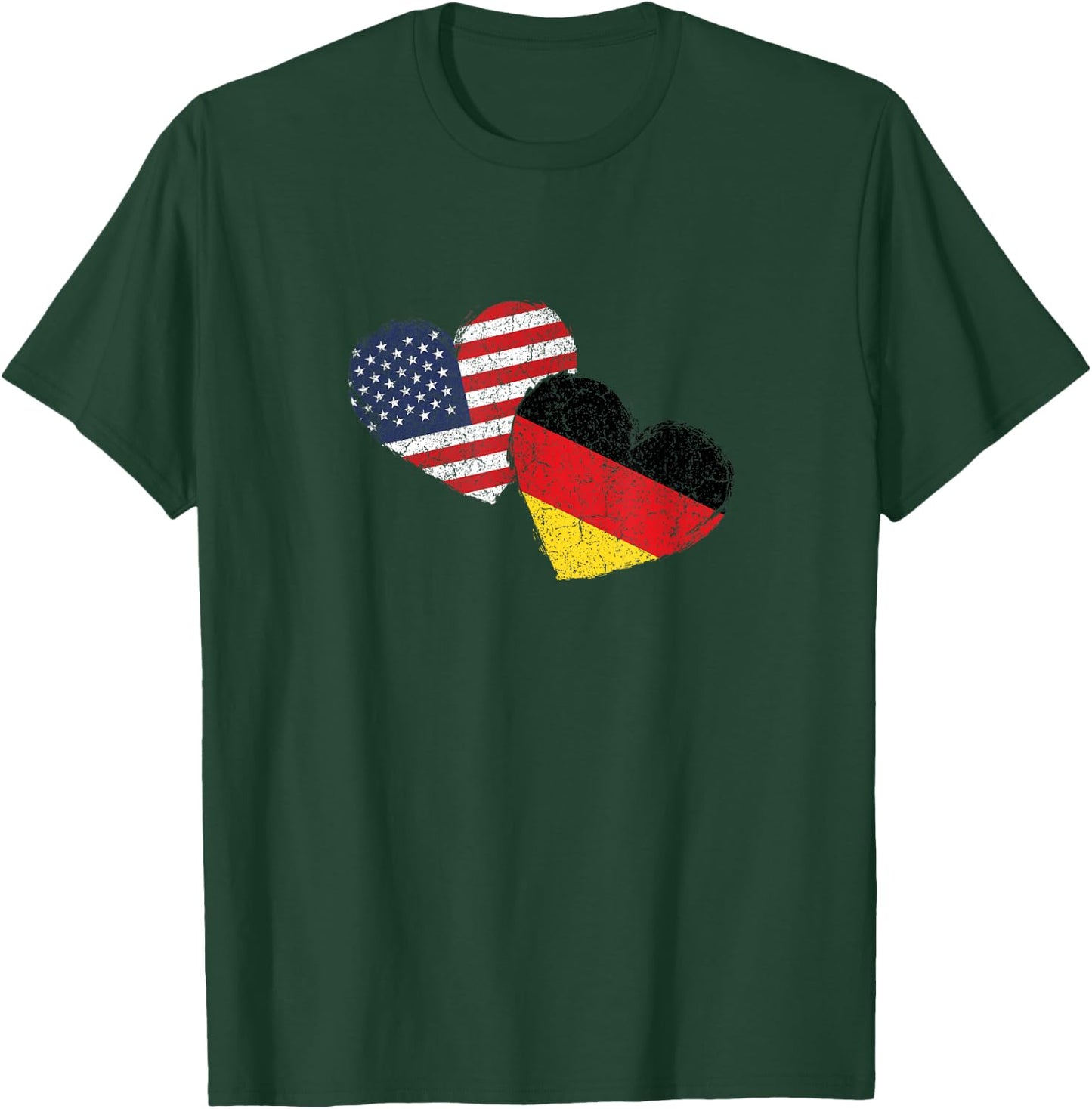 USA Germany Heart Country Flag German American T-Shirt - T-Shirt | Forest
