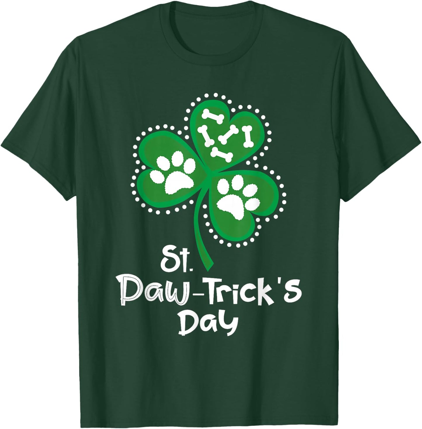 St Patrick's Day Gifts for Dog Lovers Paw Print Dog Owner Jersey T-Shirt - T-Shirt | Forest