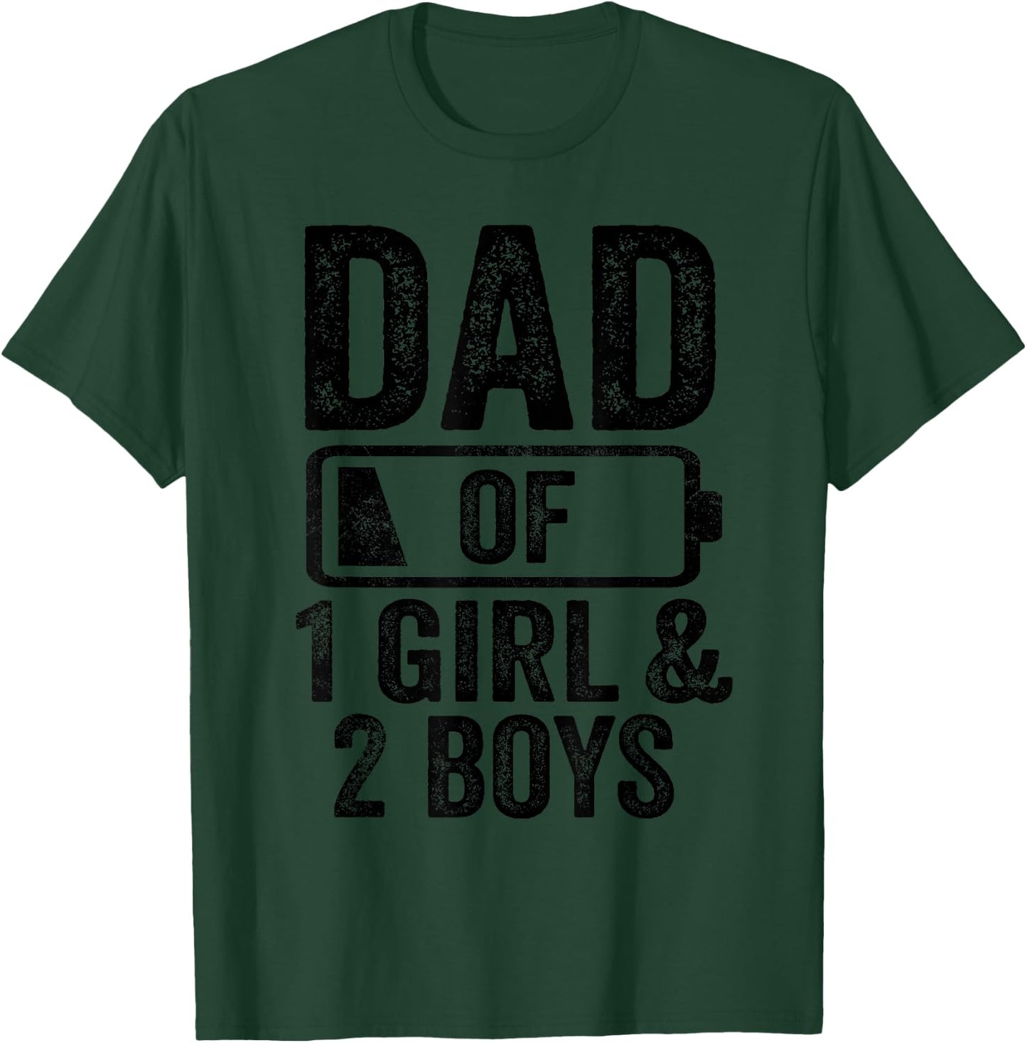 Dad of 1 Girl & 2 Boys Gifts Daddy of 3 Kids T-Shirt - T-Shirt | Forest