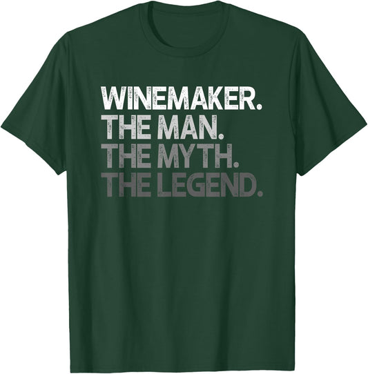 Winemaker Design The Man Myth Legend T-Shirt - T-Shirt | Forest