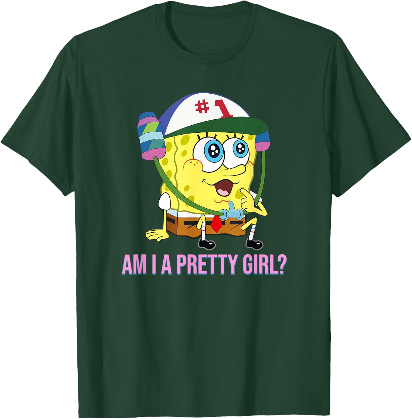 Spongebob Squarepants - Am I a Pretty Girl? T-Shirt - T-Shirt | Forest