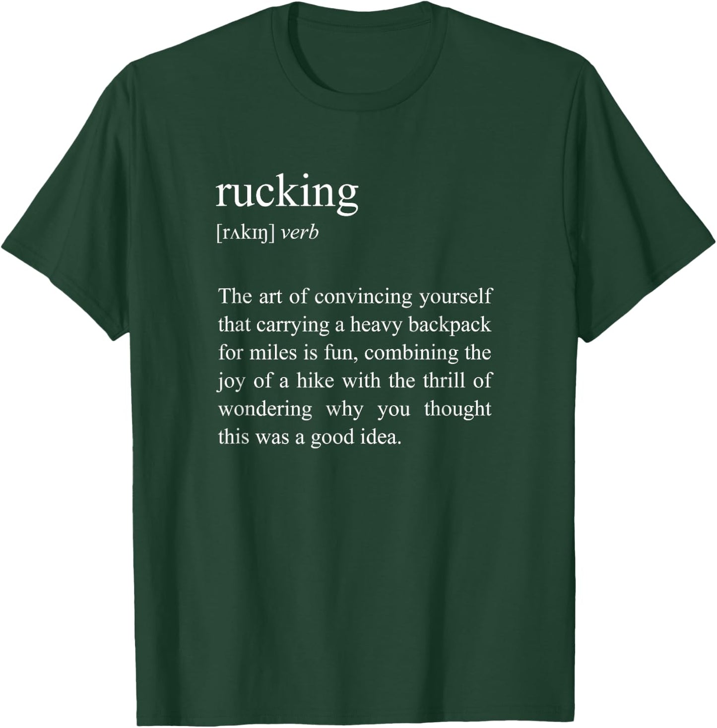 Weighted Hiking, Funny Rucking Definition , Small, Black T-Shirt - T-Shirt | Forest