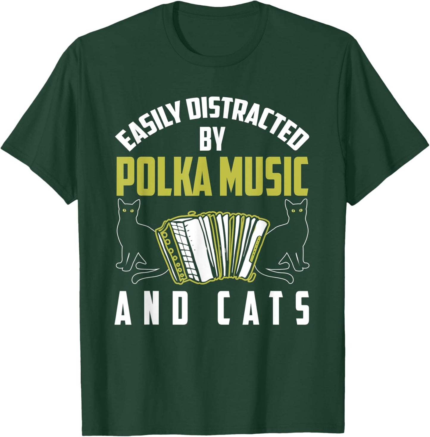 Polka Shirt Funny Cat Lover Polka Music Polka Lover Gift Women Kids T-Shirt - T-Shirt | Forest