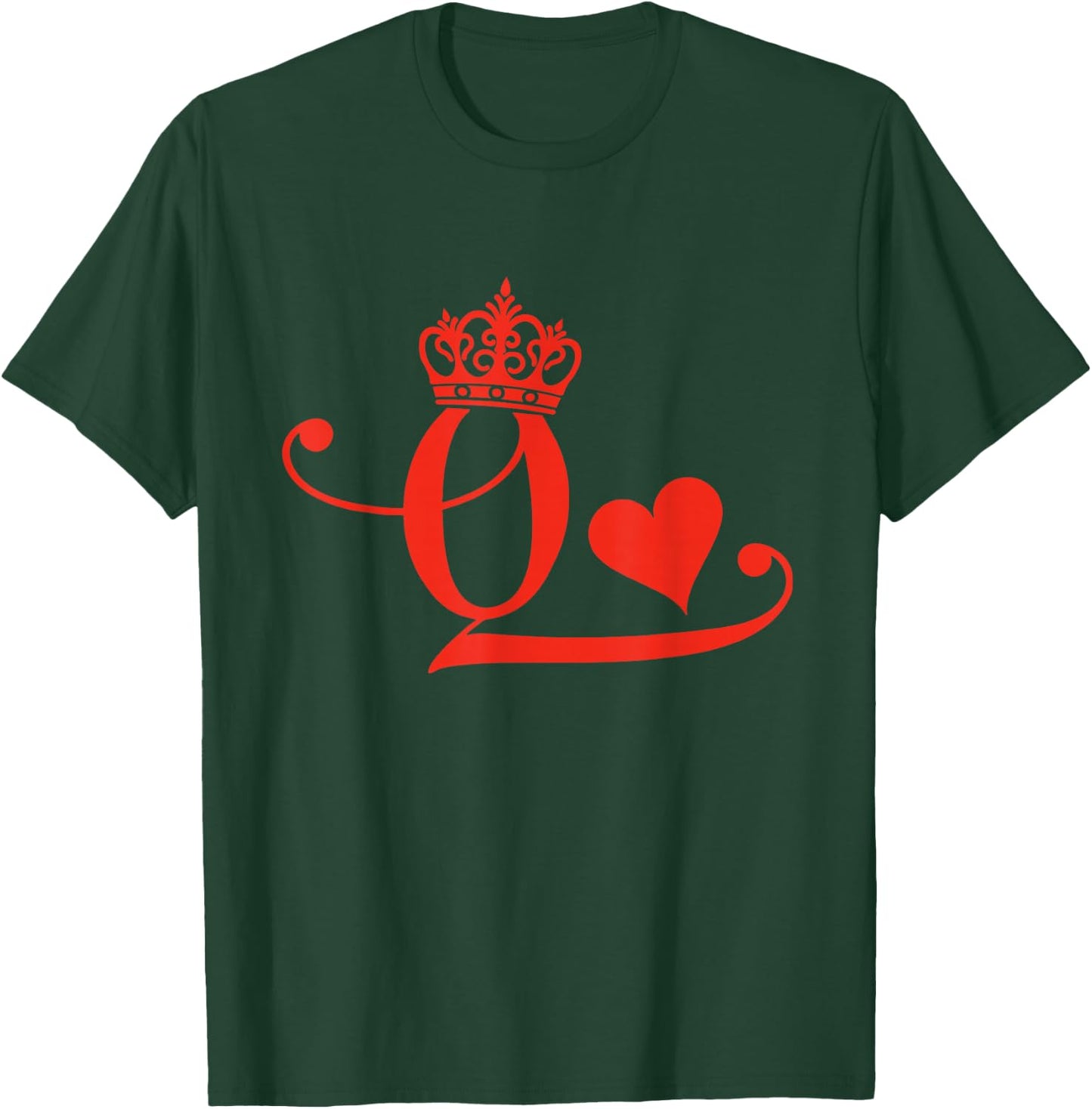 King & Queen of Hearts Matching Couple Saint Valentine's Day T-Shirt - T-Shirt | Forest