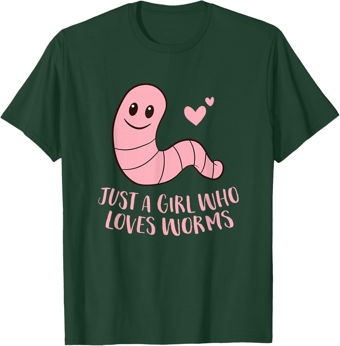 Just a Girl Who Loves Worms Cute Worm Girl Small T-Shirt - T-Shirt | Forest