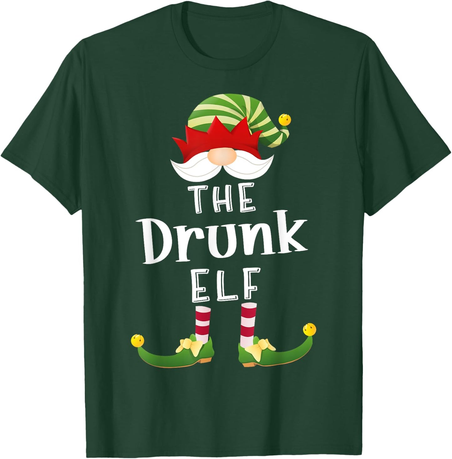 Drunk Elf Group Christmas Funny Pajama Party T-Shirt - T-Shirt | Forest