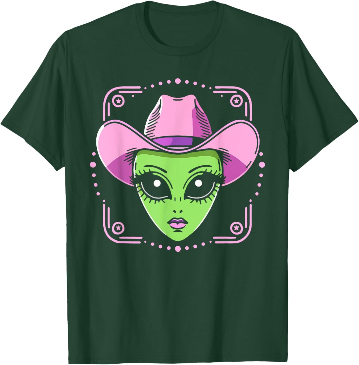 Alien Cowgirl Has Space Western UFO Howdy Rodeo Country T-Shirt - T-Shirt | Forest