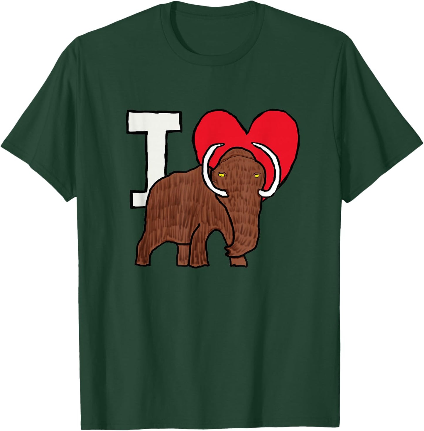 I Love Woolly Mammoths T-Shirt - T-Shirt | Forest