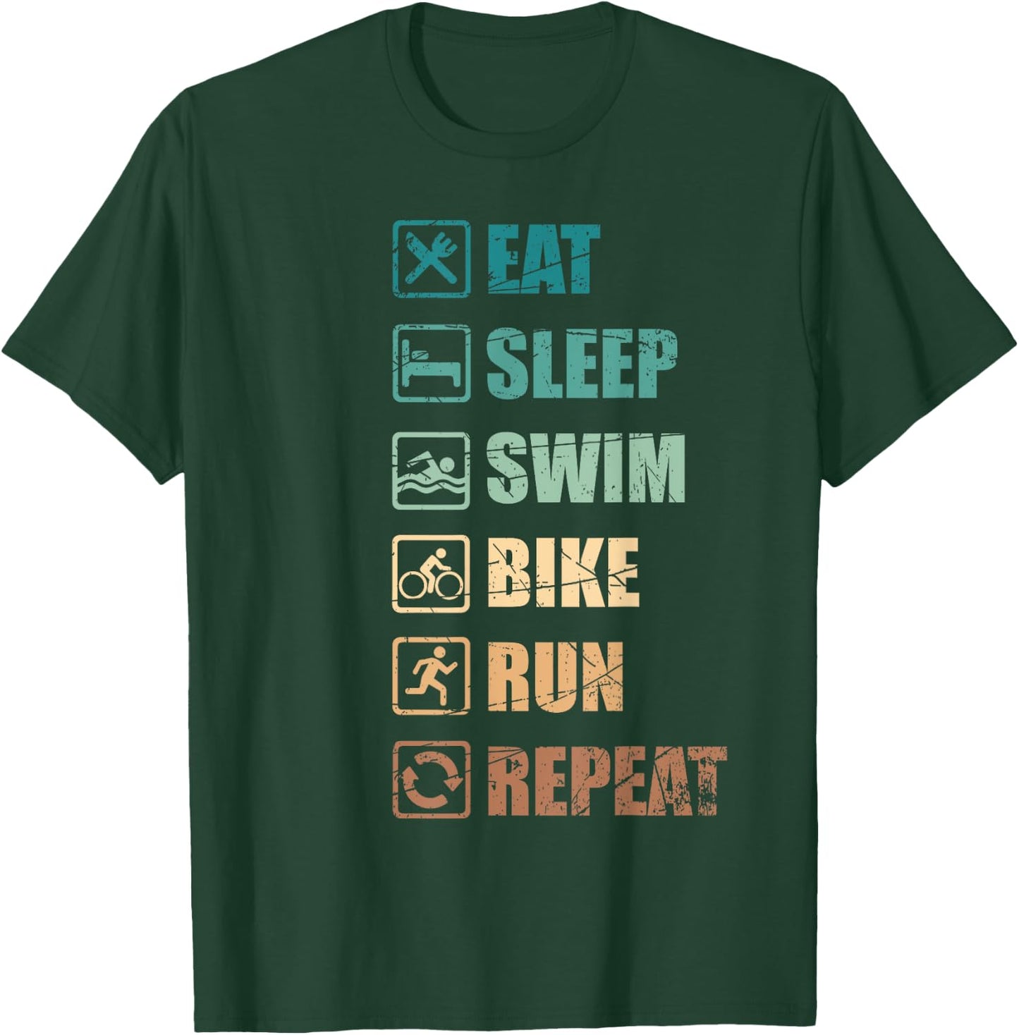 Funny Hobby Triathlete Gift Sports Triathlon T-Shirt - T-Shirt | Forest
