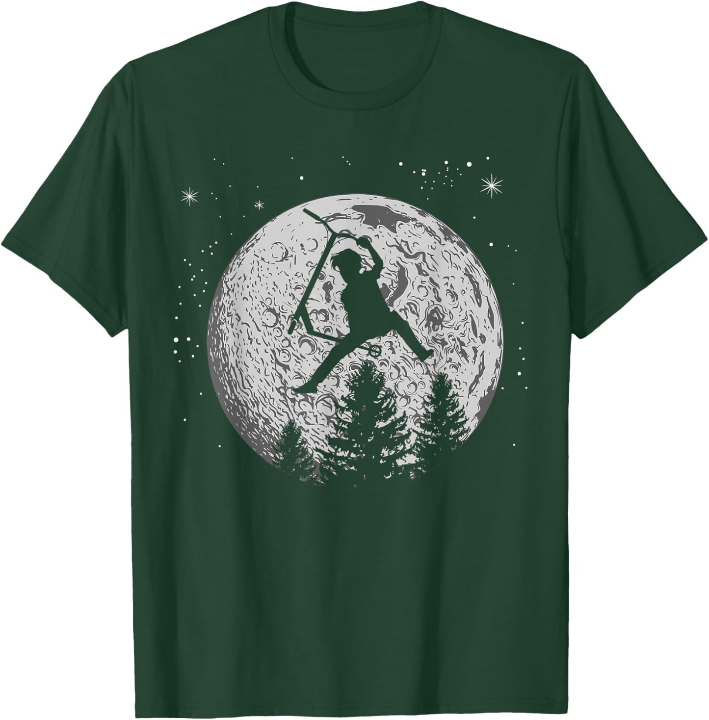 Scooter Stunt Retro Style Moon Scooter Gifts T-Shirt - T-Shirt | Forest