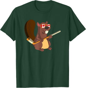 Beaver Hockey Rodent Canadian Gift Sweet Canada T-Shirt - T-Shirt | Forest