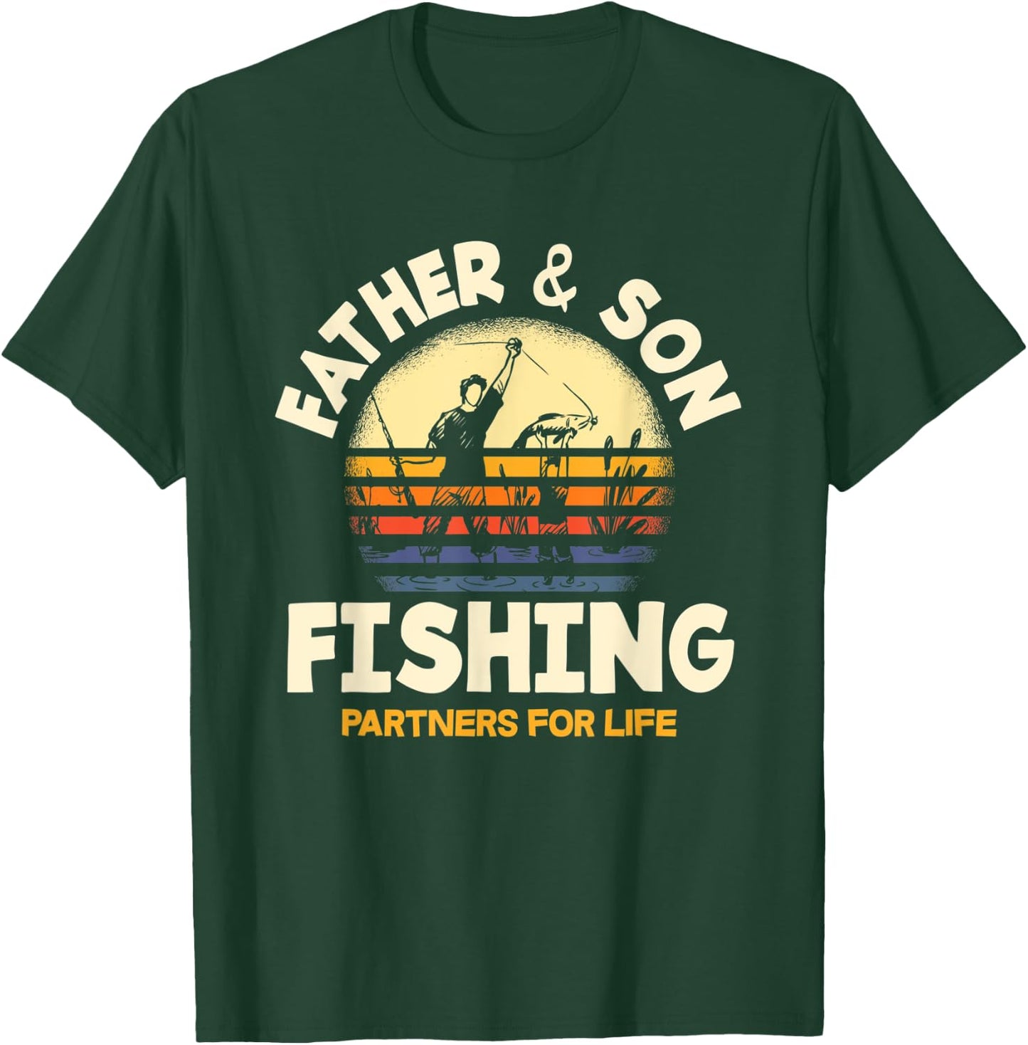 Father and Son Fishing Partners For Life Funny Fishing T-Shirt - T-Shirt | Forest