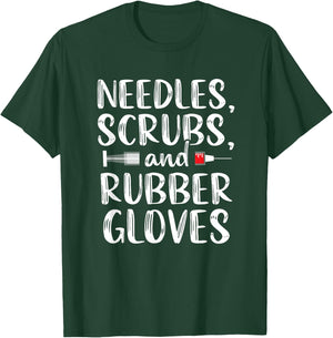 Needles Dialysis Technician Tech Nephrology Funny Women T-Shirt - T-Shirt | Forest