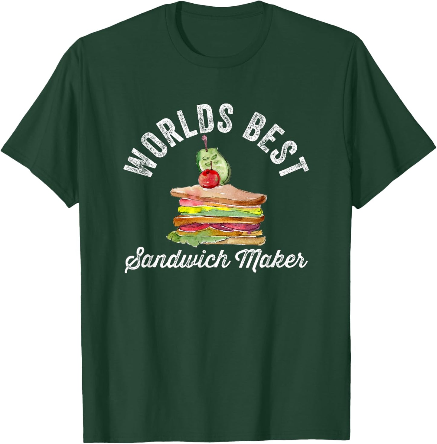 Worlds Best Sandwich Maker Grill Cheese Egg Breakfast Chef T-Shirt - T-Shirt | Forest