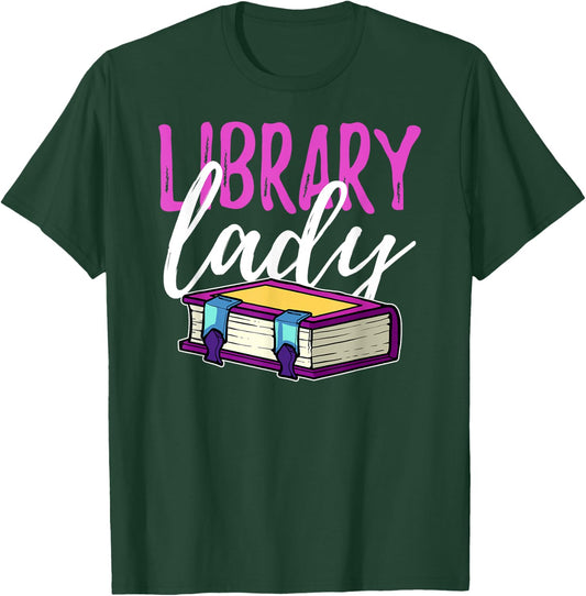 Librarian Library Reading Bookworm Books T-Shirt - T-Shirt | Forest