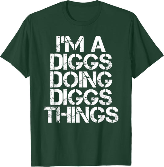 DIGGS Funny Surname Family Tree Birthday Reunion Gift T-Shirt - T-Shirt | Forest